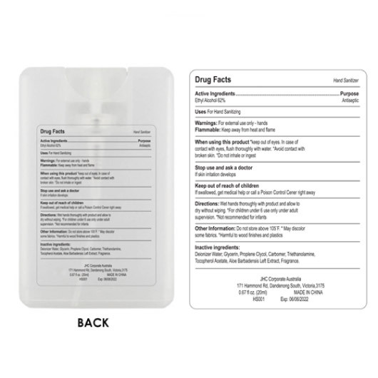 Reverse Hand Sanitiser Spray Cards